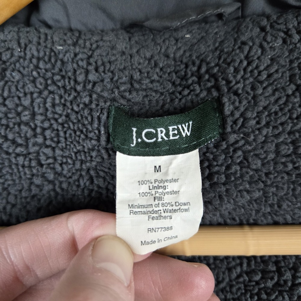 J Crew Vest Womens Medium Gray Sherpa Lined Down Filled Puffer Sleeveless Jacket - Picture 8 of 13